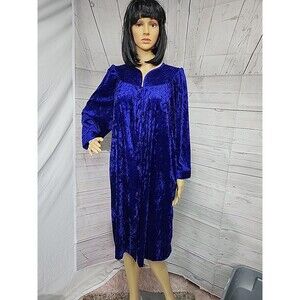 moonbeams PURPLEE Robe House Coat XL crushed velvet snap front